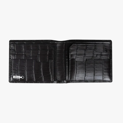 Porte-billets, Porte-cartes P6 En Crocodile Mat Noir 3 Porte-billets, Porte-cartes P6 En Crocodile Mat Noir – Image 3