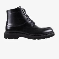 Bottines Noires En Veau Brossé