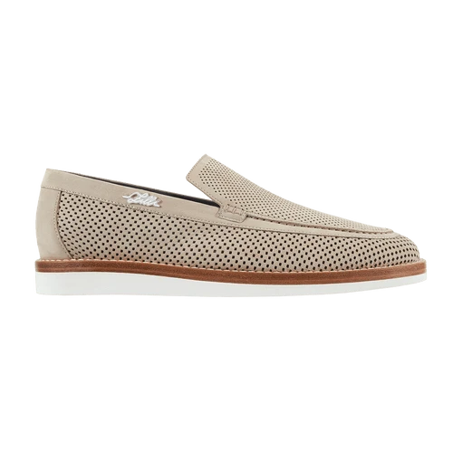 Loafers Beige Naturel En Veau Velours Perforé 1 Loafers Beige Naturel En Veau Velours Perforé