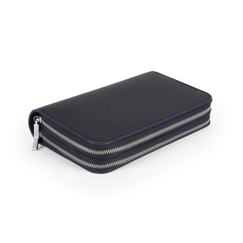 Organiseur Zippé En Cuir De Veau Bleu Marine 3 Organiseur Zippé En Cuir De Veau Bleu Marine – Image 3