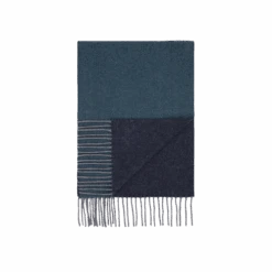 Echarpe Frangée Bicolore Vert Foncé Et Marine Foncé