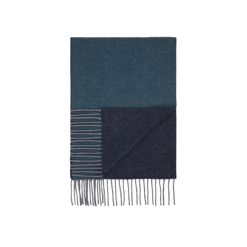 Echarpe Frangée Bicolore Vert Foncé Et Marine Foncé 1 Echarpe Frangée Bicolore Vert Foncé Et Marine Foncé