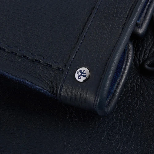 Gants En Cuir Surpiqué Marine 3 Gants En Cuir Surpiqué Marine – Image 3