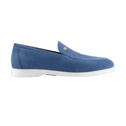 Loafers Bleu Jean En Veau Velours
