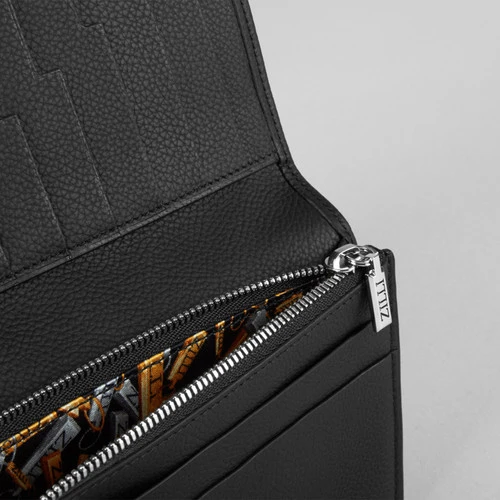 Portefeuille International Zippé En Veau Grainé Noir 4 Portefeuille International Zippé En Veau Grainé Noir – Image 4