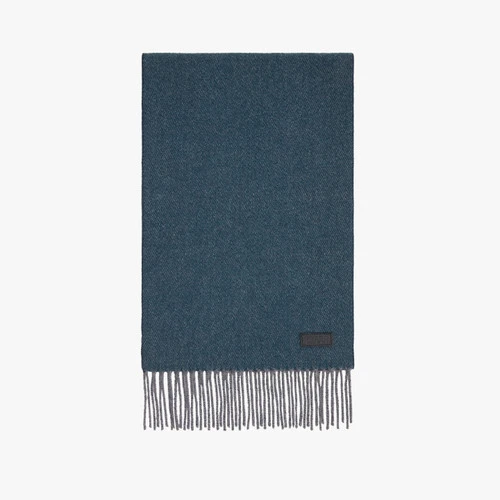 Echarpe Frangée Bicolore Vert Foncé Et Marine Foncé 2 Echarpe Frangée Bicolore Vert Foncé Et Marine Foncé – Image 2