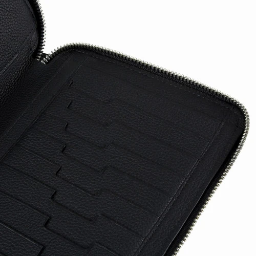 Organisateur Zippé Noir En Cuir De Veau Grainé 7 Organisateur Zippé Noir En Cuir De Veau Grainé – Image 7