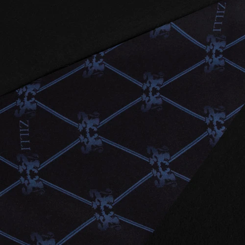 Echarpe à Franges Oniro Noir Et Marine, Imprimé « Griffon Losanges » 3 Echarpe à Franges Oniro Noir Et Marine, Imprimé « Griffon Losanges » – Image 3