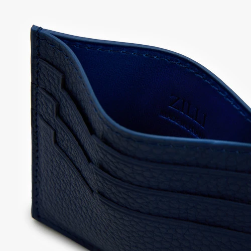 Porte-cartes De Crédit CC7 En Peau De Daim Bleu Marine 5 Porte-cartes De Crédit CC7 En Peau De Daim Bleu Marine – Image 5