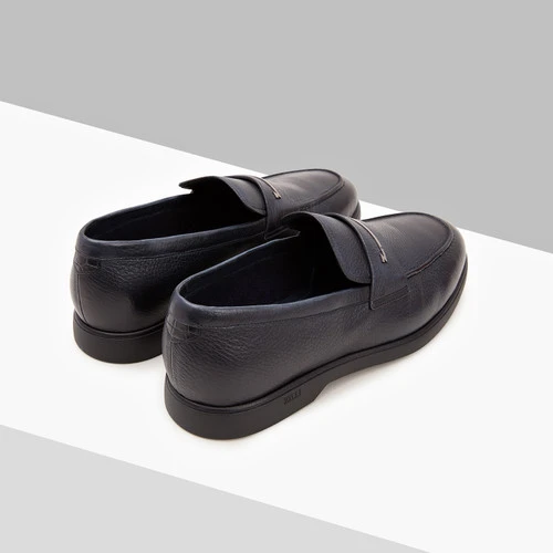 Mocassins Bleu Marine Foncé "Metal Z", Doublure En Cachemire 3 Mocassins Bleu Marine Foncé "Metal Z", Doublure En Cachemire – Image 3