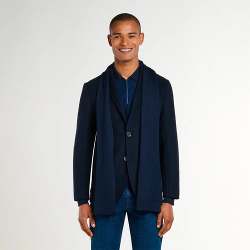 Echarpe En Maille Marine, Broderie ZILLI 2 Echarpe En Maille Marine, Broderie ZILLI – Image 2