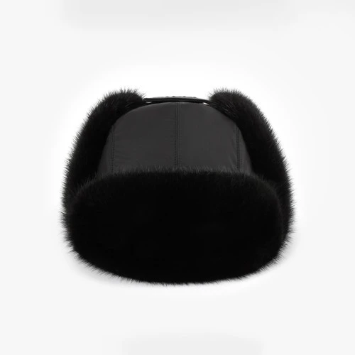 Shapka Orso Noire En Soie Et Vison, Lingot De Palladium 3 Shapka Orso Noire En Soie Et Vison, Lingot De Palladium – Image 3