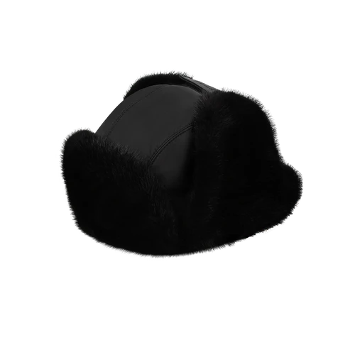 Shapka Orso Noire En Soie Et Vison, Lingot De Palladium 1 Shapka Orso Noire En Soie Et Vison, Lingot De Palladium