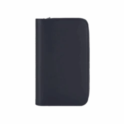 Organiseur Zippé En Cuir De Veau Bleu Marine