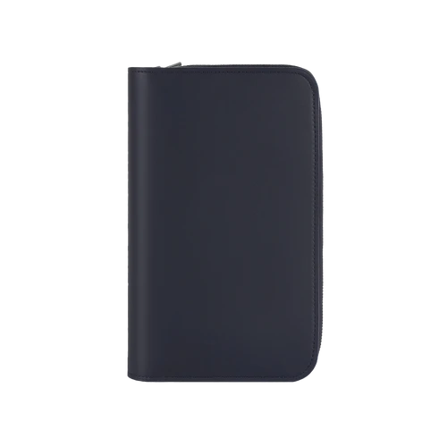 Organiseur Zippé En Cuir De Veau Bleu Marine 1 Organiseur Zippé En Cuir De Veau Bleu Marine