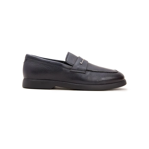 Mocassins Bleu Marine Foncé "Metal Z", Doublure En Cachemire 1 Mocassins Bleu Marine Foncé "Metal Z", Doublure En Cachemire