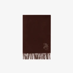Écharpe à Franges Chocolat, Broderie « Griffon »