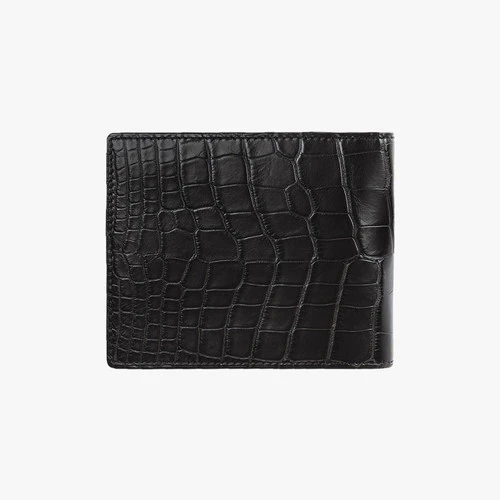 Porte-billets, Porte-cartes P6 En Crocodile Mat Noir 2 Porte-billets, Porte-cartes P6 En Crocodile Mat Noir – Image 2