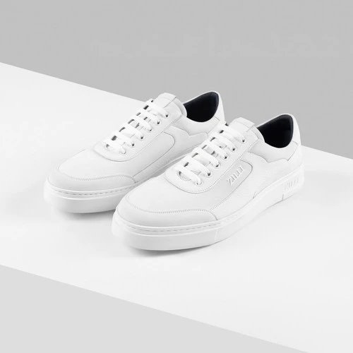 Sneakers Blancs En Veau Velours Et Cerf 2 Sneakers Blancs En Veau Velours Et Cerf – Image 2