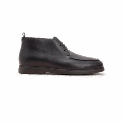 Derbies Hautes Noires En Daim, Détail Crocodile