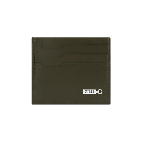 Porte-cartes De Crédit CC7 En Veau Vert Olive 1 Porte-cartes De Crédit CC7 En Veau Vert Olive