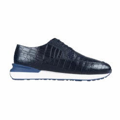 Sneakers Run Marine En Crocodile Brillant