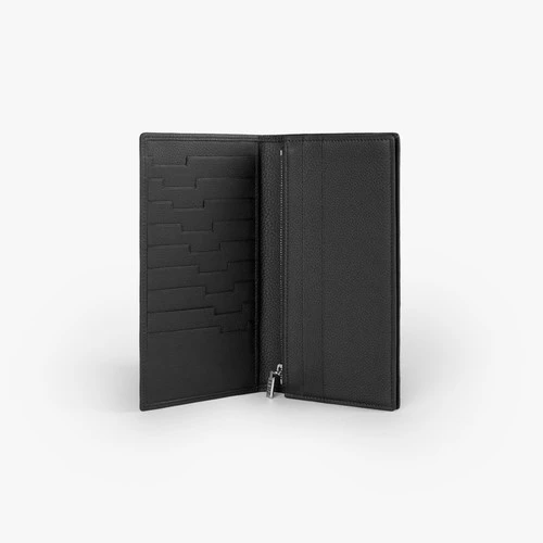 Portefeuille International Zippé En Veau Grainé Noir 2 Portefeuille International Zippé En Veau Grainé Noir – Image 2