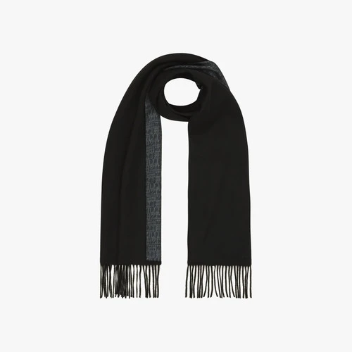 Écharpe Frangée Noire Qaeter , "Northern Lights" (aurores Boréales) 3 Écharpe Frangée Noire Qaeter , "Northern Lights" (aurores Boréales) – Image 3