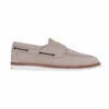 Mocassins Bateau Beige Naturel En Veau Velours