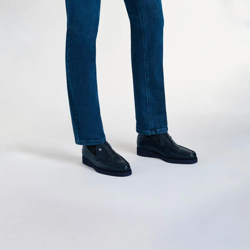 Mocassins Marine En Crocodile 4 Mocassins Marine En Crocodile – Image 4